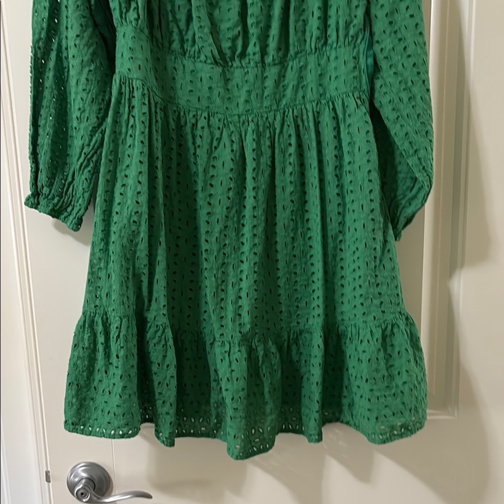 Hummingbird Anthropologie Green Eyelet Dress - Picture 3 of 9